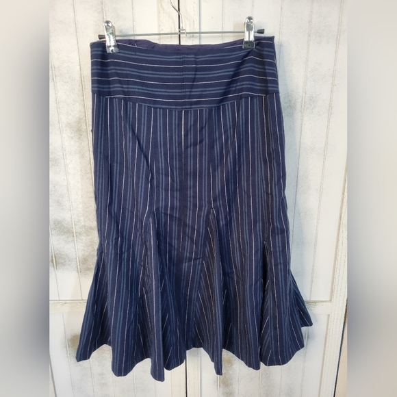 Nwot Free People Taylor Midi Skirt Stipes Blue 0 - Picture 4 of 10